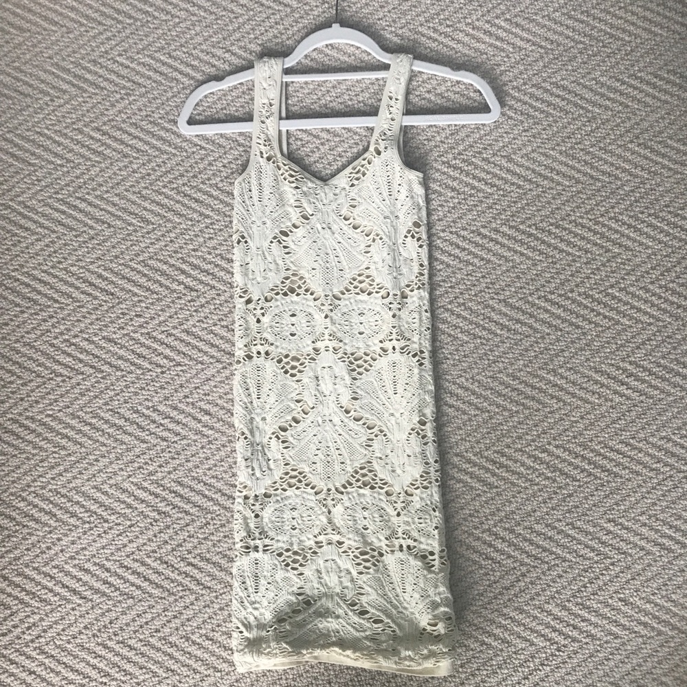 Shell Tan and white mini dress free people